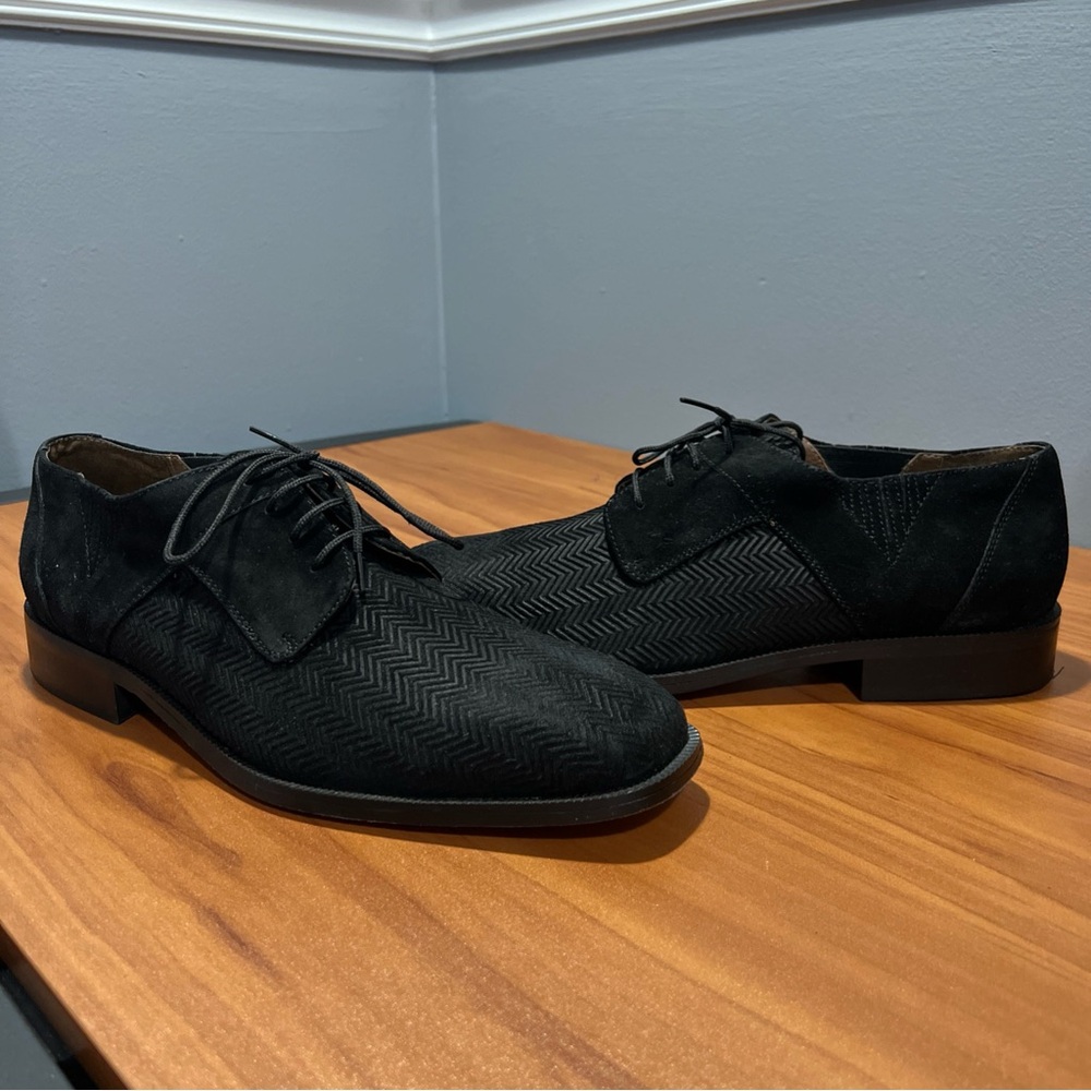 Men’s Marco Vicci Black Suede Dress Shoes Casual Wedding Size 11